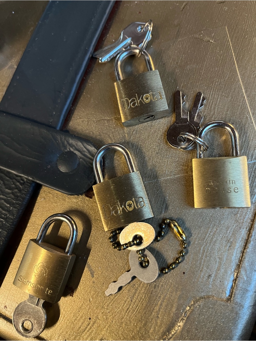 Brass Padlock Set - Dakota & Samsonite Style - Gold